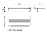 Vorschau: Cosmic Architect Handtuchablage mit Badetuchhalter 57,5cm, chrom