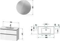 Vorschau: Duravit D-Neo Möbel-Set 100,5cm mit Waschtisch, Waschtischunterschrank und rundem Spiegel