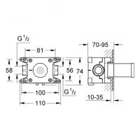 Vorschau: Grohe Rapido C Einbaubox 1-fach Unterputz-Ventil