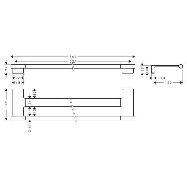 hansgrohe AddStoris S Doppelbadetuchhalter, brushed bronze