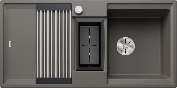 Blanco SILGRANIT® Adira 6 S Küchenspüle mit Ablauffernbedienung, Becken reversible einbaubar vulkangrau 527604