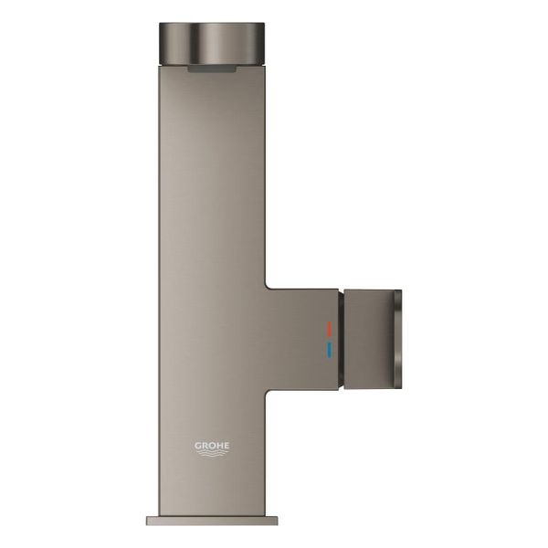 Grohe Plus Einhand-Waschtischbatterie, M-Size, Zugstangen-Ablaufgarnitur, hard graphite gebürstet
