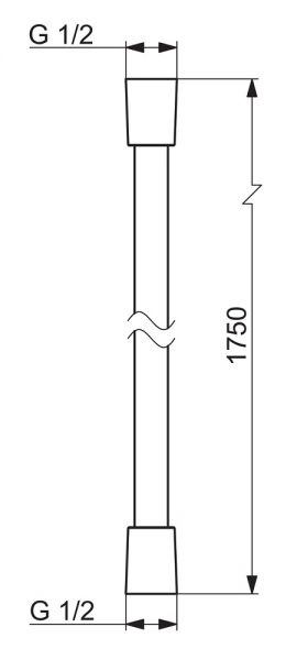 Hansa Brauseschlauch 1,75m, chrom