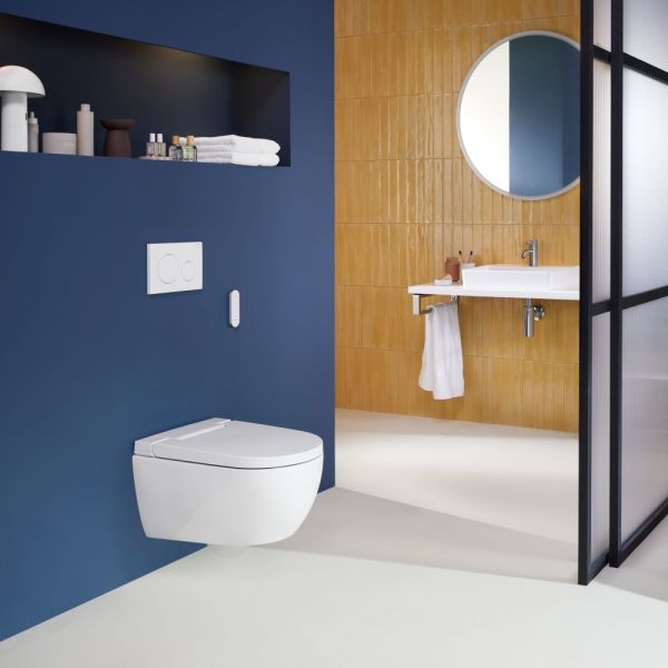 Geberit AquaClean Alba Wand-Dusch-WC Komplettanlage, weiß KeraTect