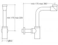 Vorschau: lineabeta BUSI E CANE Siphon platzsparend 1 1/4", chrom