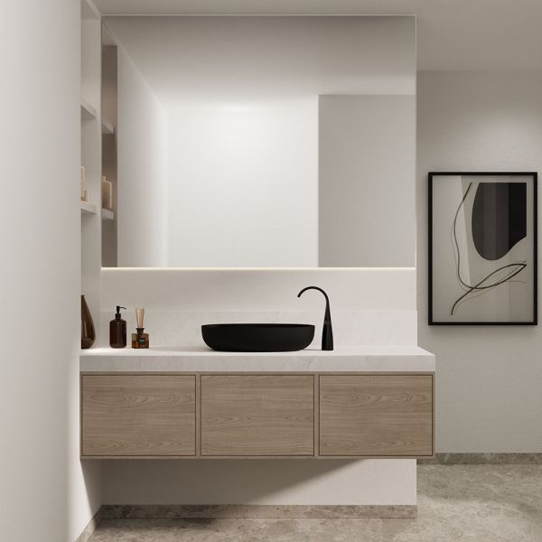 Steinberg Serie 440 Aufsatzschale oval aus Mineo Stone 60x40cm, matt black 4406116S