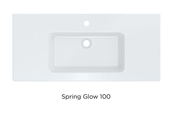 RIHO Spring Glow Waschtisch mit Waschtischunterschrank 100x46cm und Spiegelschrank, 2 Schubladen