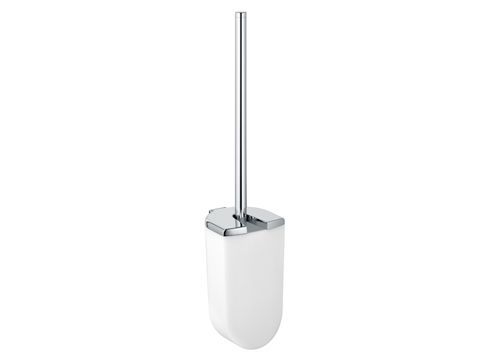 Keuco Elegance Toilettenbürstengarnitur, mit Opak-Kunststoff-Einsatz, chrom/weiß