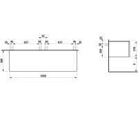 Vorschau: Laufen IL BAGNO ALESSI One Schubladenelement 1600, ohne Ausschnitt, 2 Schubladen
