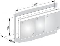 Vorschau: Keuco Edition 400 Spiegelschrank für Wandeinbau 141x65cm