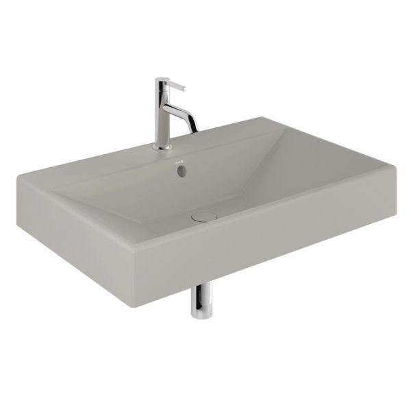 Kludi RESA Waschtisch 81x50cm mit 1 Hahnloch & Überlauf, light dove matt 59WW81O2
