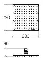 Vorschau: lineabeta SUPIONI Kopfbrause 230x230mm mit Kugelgelenk 1/2", chrom