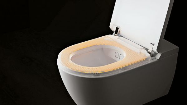 Villeroy&Boch Combipack ViClean-I200 Dusch-WC spülrandlos mit Sitzheizung & Föhn, schwarz matt