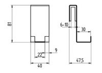 Vorschau: Avenarius Universal Halter für Duschabtrennung mit 2 Haken für 6,8,10mm Glasstärke, chrom