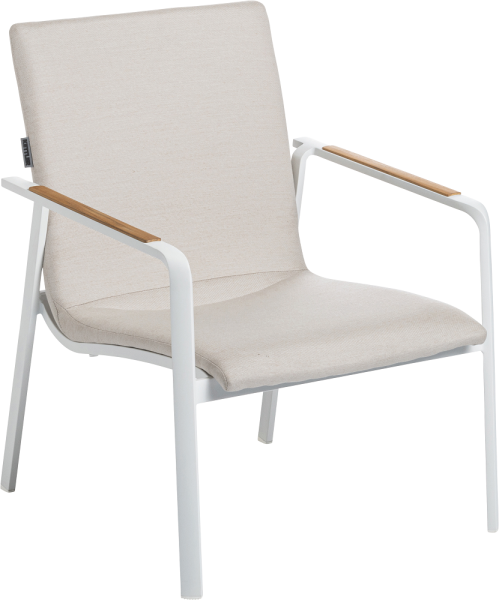 KETTLER DINING DIAMOND Loungesessel Sunbrella®, weiß matt/ natte linen chalk 0103908-5820