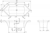 Vorschau: Villeroy&Boch Squaro Sechseck-Badewanne 190x80cm 