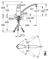Vorschau: Grohe Eurodisc Einhand-Spültischbatterie Niederdruck, chrom
