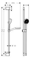 Vorschau: hansgrohe Activera Select S Brausestangenset 95 2jet EcoSmart+ mit Booster, schwarz matt