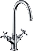 Axor Montreux 2-Griff-Waschtischarmatur 210 mit Zugstangen-Ablaufgarnitur brushed black chrome 16502340