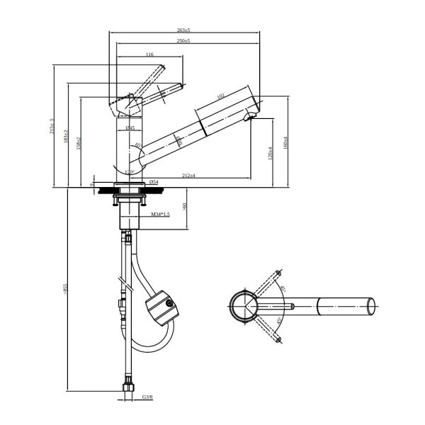 Villeroy&Boch Como Shower Window Edelstahl-Küchenarmatur Vorfenstermontage, Ausziehbrause, edelstahl 925800LC