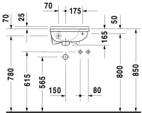 Vorschau: Duravit Starck 3 Handwaschbecken rechteckig 40x26cm, mit 1 Hahnloch und Überlauf, WonderGliss, weiß 07514000001