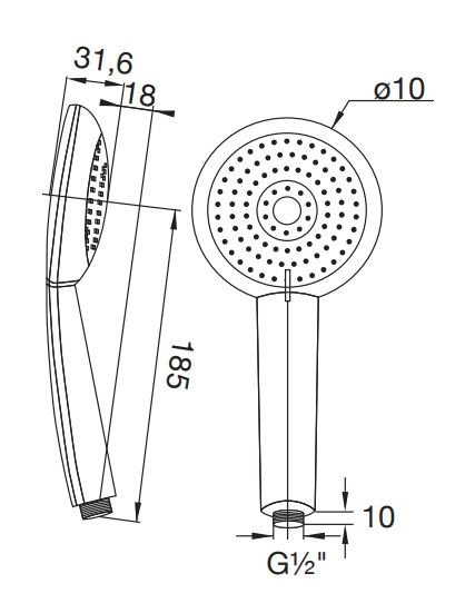 Steinberg Handbrause 3-fach verstellbar, weiß/chrom