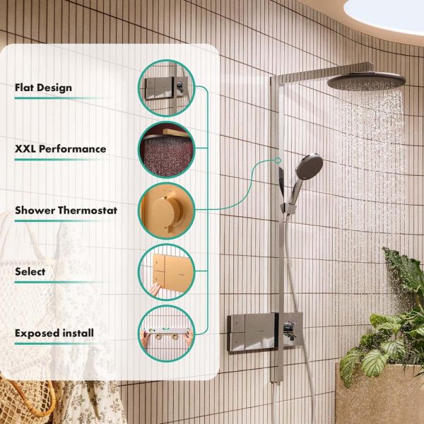 hansgrohe Raindance Alive S Duschsystem 300 mit ShowerSelect Comfort, brushed bronze