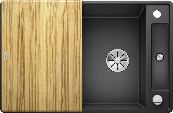 Blanco Axia III 45 S-F Granitspüle SILGRANIT® mit Ablauffernbedienung, flächenbündig, anthrazit 523193