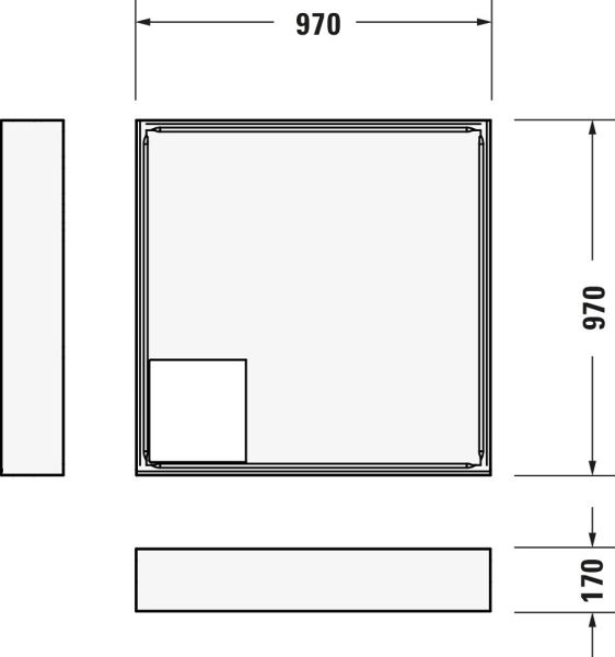 Duravit D-Code Duschwanne quadratisch 100x100cm, Sanitäracryl, weiß