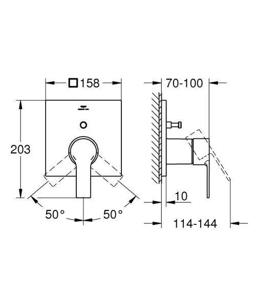 Grohe Allure Einhand-Wannenbatterie Unterputz, eckig