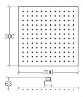 Vorschau: lineabeta SUPIONI Kopfbrause 30x30cm, flach mit Kugelgelenk 1/2", edelstahl poliert