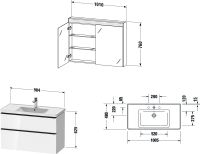 Vorschau: Duravit D-Neo Möbel-Set 100,5cm mit Waschtisch, Waschtischunterschrank und Spiegelschrank