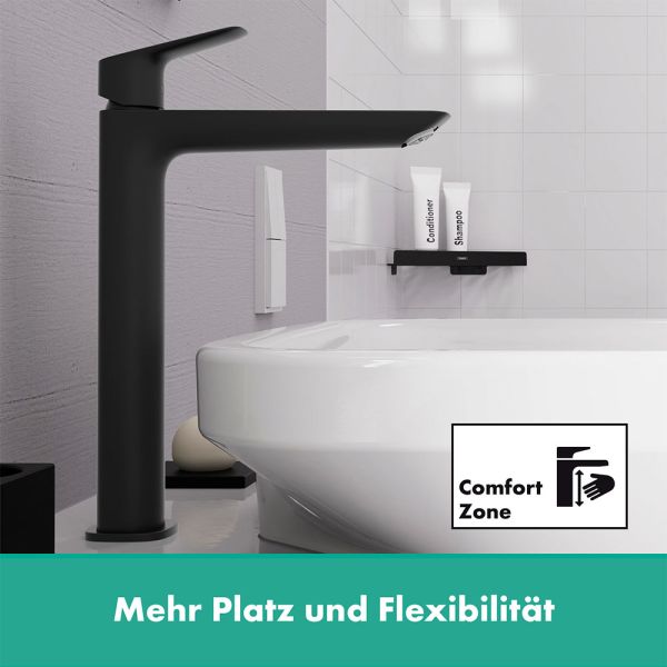 Hansgrohe Logis Waschtischarmatur 240 Fine ohne Ablaufgarnitur, schwarz matt