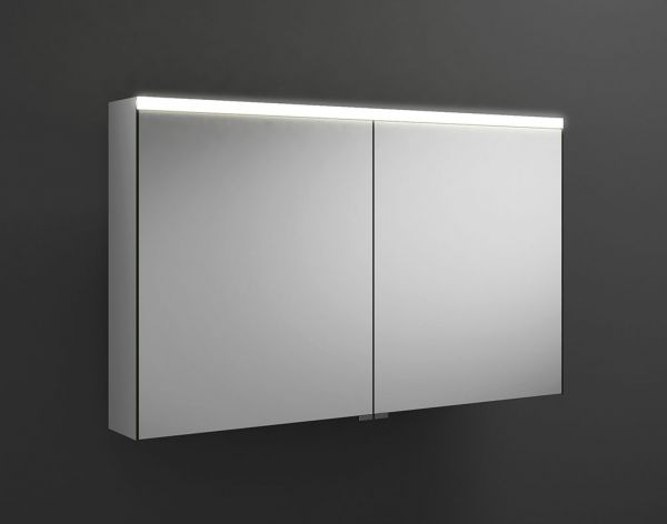 Burgbad Iveo Spiegelschrank mit horizontaler LED-Beleuchtung, 2 Spiegeltüren, 110,8x68cm SPHU110PN326