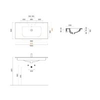 Vorschau: Catalano Italy Waschtisch 100x50cm, weiß CataGlaze+