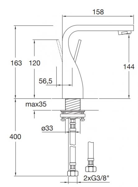 Steinberg Serie 230 Waschtisch-Einhebelmischer ohne Ablaufgarnitur, Ausladung 140mm, chrom