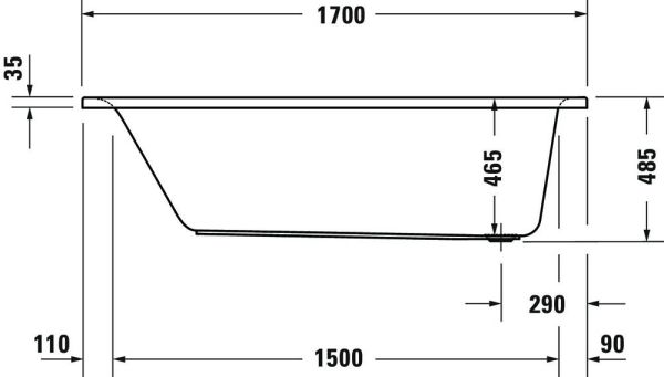 Duravit D-Neo Einbau-Badewanne rechteckig 170x70cm, weiß