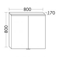 Vorschau: Burgbad Eqio Spiegelschrank mit horizontaler LED-Beleuchtung und 2 Spiegeltüren, 80x80cm