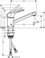 Vorschau: Hansgrohe Focus M42 Einhebel-Küchenmischer CoolStart, chrom