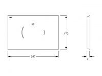 Vorschau: MEPA Sanicontrol® Betätigungsplatte MEPAzero Lumo Design 2-Mengen teileingelassen, Glas weiß