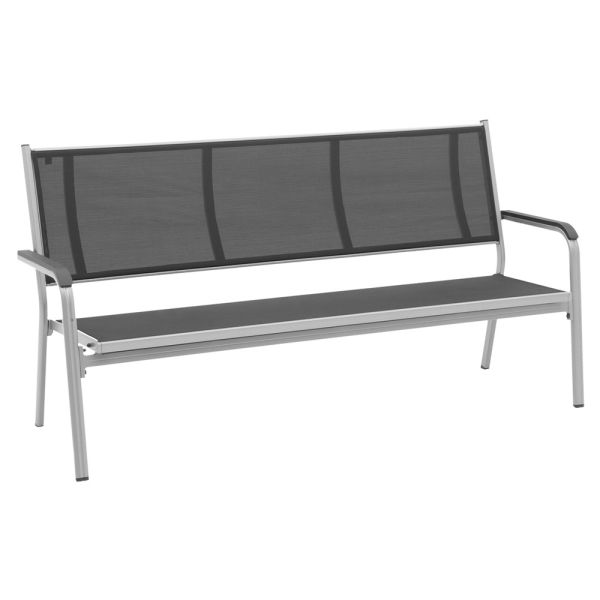 KETTLER BASIC PLUS 3er Bank 185 cm, silber/ anthrazit