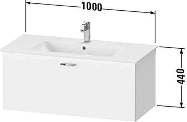Duravit XBase Waschtischunterschrank 100cm, mit 1 Auszug, passend zu Waschtisch ME by Starck 233610