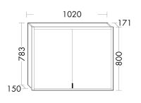 Burgbad rl20 Spiegelschrank 102x80cm mit Lichtrahmen, Wandeinbau SPVL100F6947
