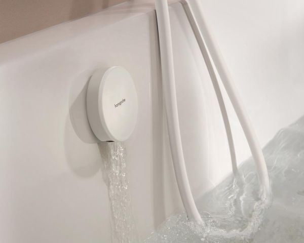 hansgrohe Exafill Fertigset Wanneneinlauf, Ablauf- und Überlaufgarnitur, weiß matt/weiß glanz 