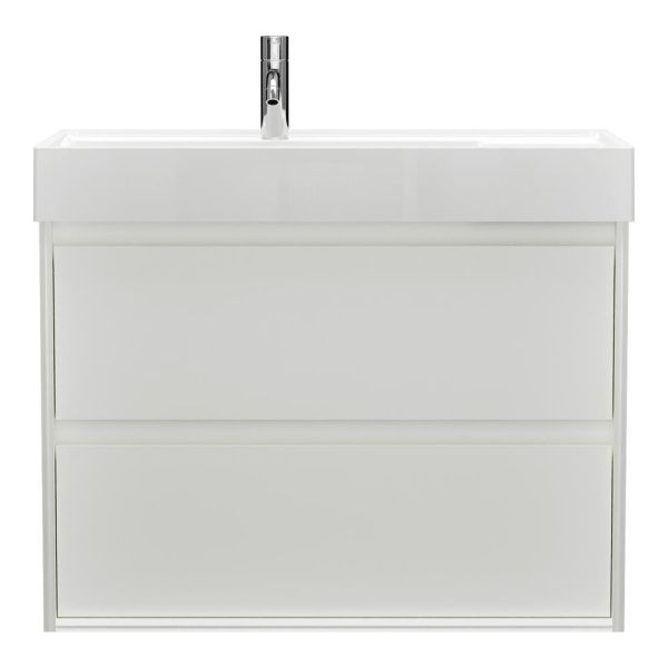 Burgbad Devio Mineralguss-Waschtisch 80cm mit Unterschrank, 2 Auszüge, weiß matt SHKH081