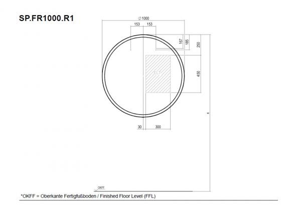 Alape Spiegel Ø 100cm umlaufend indirektes LED-Licht, mattweiß pulverbeschichtet SP.FR1000.R1