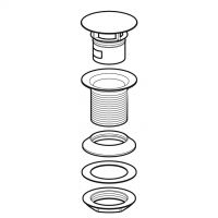 Vorschau: Geberit Ablaufventil mit freiem Auslauf 1 1/4" x 50mm, chrom