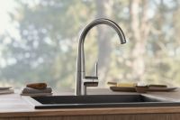 Vorschau: Hansa Hansadesigno Style Spültisch-Einhand-Einlochbatterie, edelstahl gebürstet 5101228380