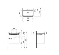 Vorschau: Laufen Pro X Waschtisch 60x46,5cm