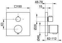 Vorschau: Keuco Edition 11 Thermostatbatterie mit keramischem Ab- und Umstellventil